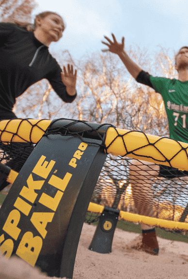 People playing spikeball.