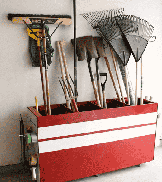 File cabinet with tools.