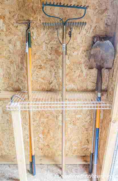 Wire shelf with shelves.