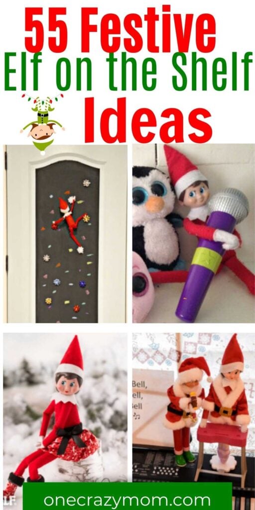 Get ready for 55 easy Elf on the Shelf ideas. The 55 best elf on the shelf concepts that are so easy while being funny and awesome. These hilarious ideas will be a hit this holiday season. #onecrazymom #elfontheshelfideas #elfontheshelf