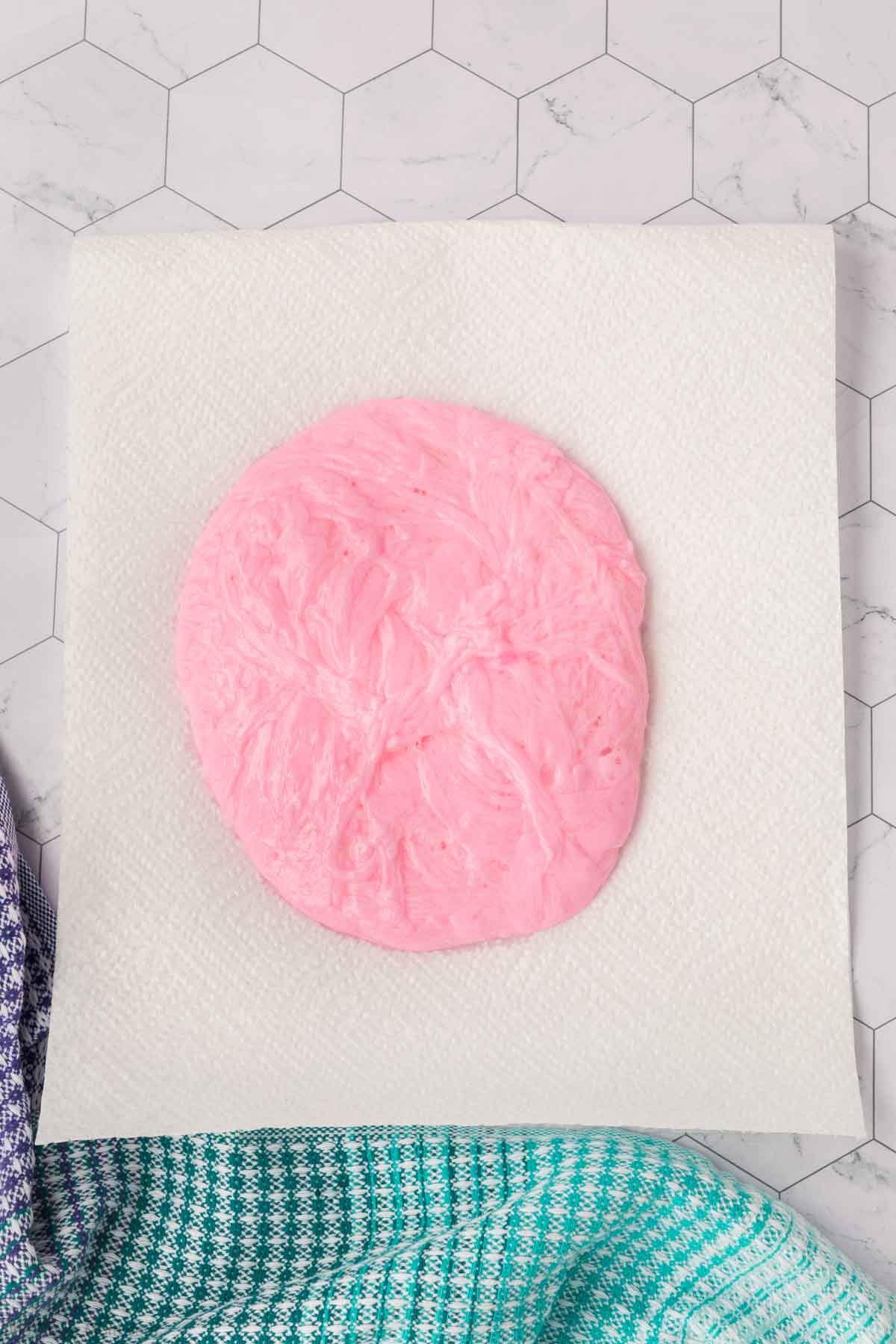 Silly Putty mixture on the counter.