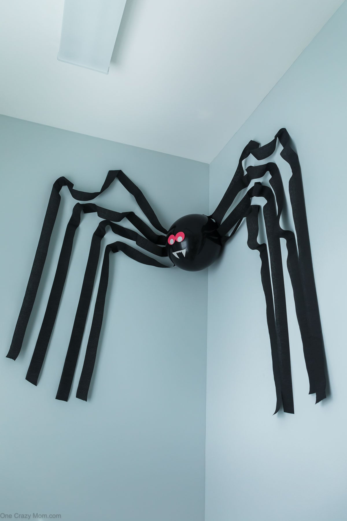 Spider Balloon hanging on wall.