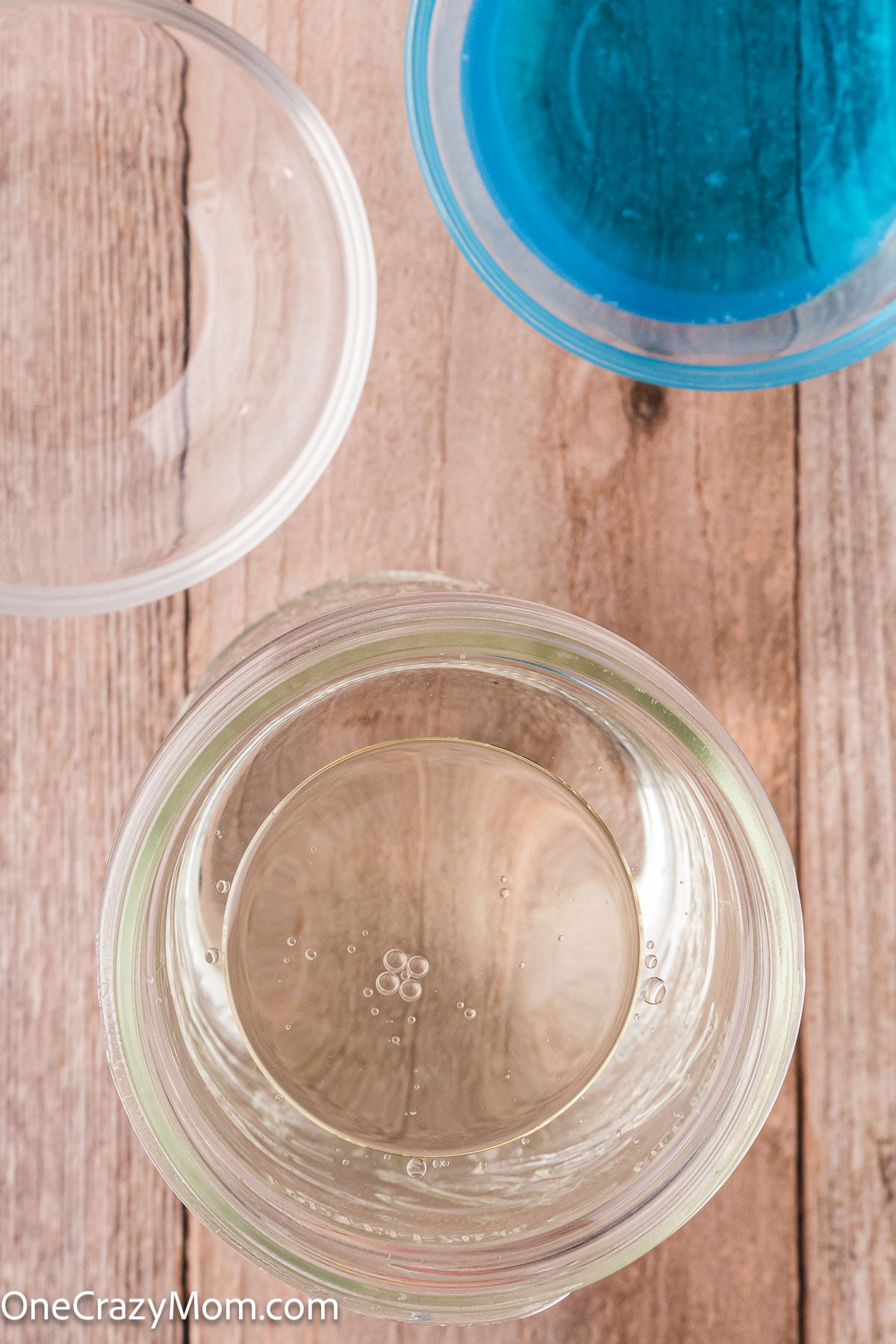 Vegetable oil mixed into water.