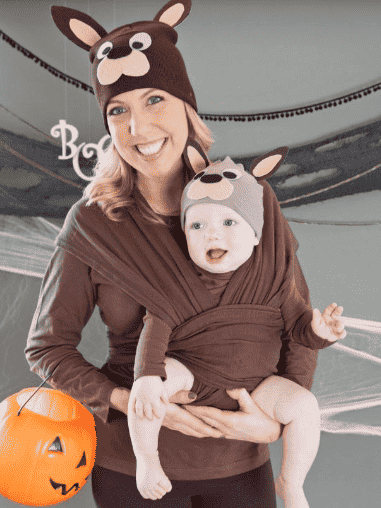 Kangaroo costume with mom.