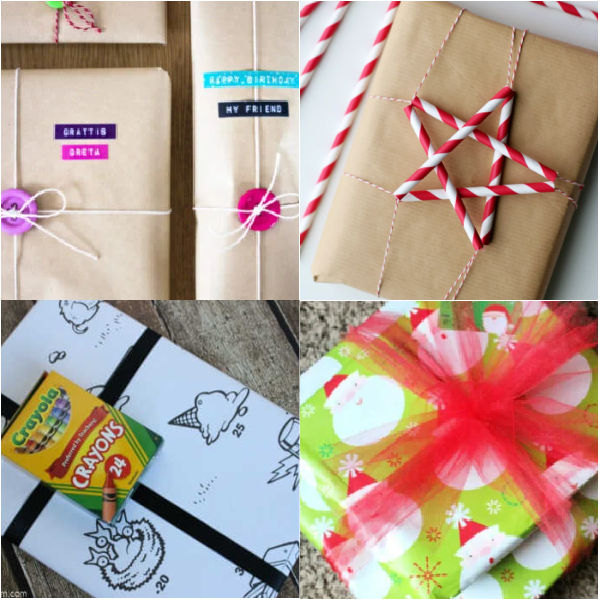 20 Gift Wrapping Hacks to wrap a present for all occasions. Learn how to add creative finishing touches to any gift. We have the best tips for wrapping gifts for Christmas, birthdays and more. Learn how to make a gift bag and frugal wrapping paper ideas. #onecrazymom #giftwrappinghacks #giftwrappingtips