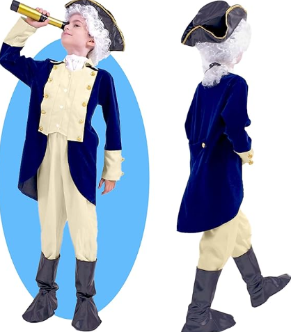 George Washington costume on a boy.