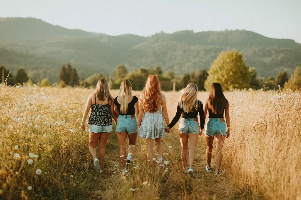 Girls in field.