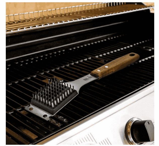 Grill brush on grill