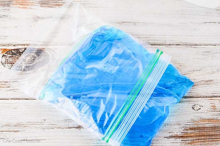 Double bagging ice pack.