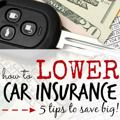 Does your car insurance premium just get higher and higher year after year? Check out these 5 tips to lower your car insurance bill so you can save money. Learn how to save money on your car insurance. #onecrazymom #savemoney #moneysavingtips