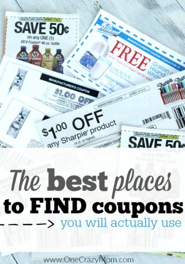 Find out where to get coupons! You will be on your way to save money! The best place to get coupons. Here are the top 6 Best Places to Find Coupons that you will actually use to save money! Find out where to get coupons! You will be on your way to save money! The best place to get coupons. Here are the top 6 Best Places to Find Coupons that you will actually use to save money!