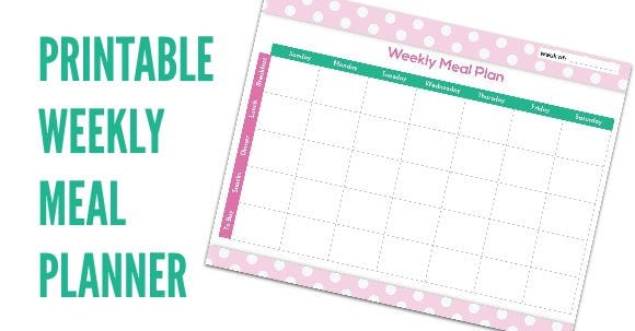 Photo of free meal planner printable.