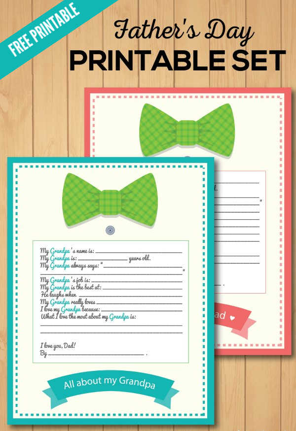 Photos of free printable for Dad.