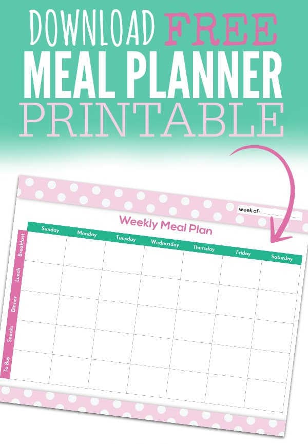 Photo of free meal planner printable.