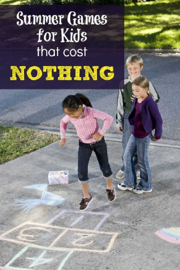 Children playing hopscotch.