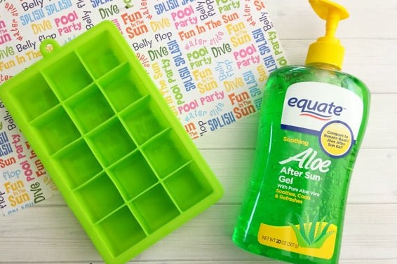 aloe vera cubes in ice tray