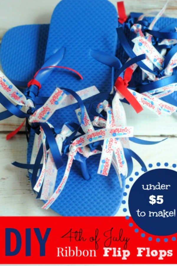 Patriotic flip flops.