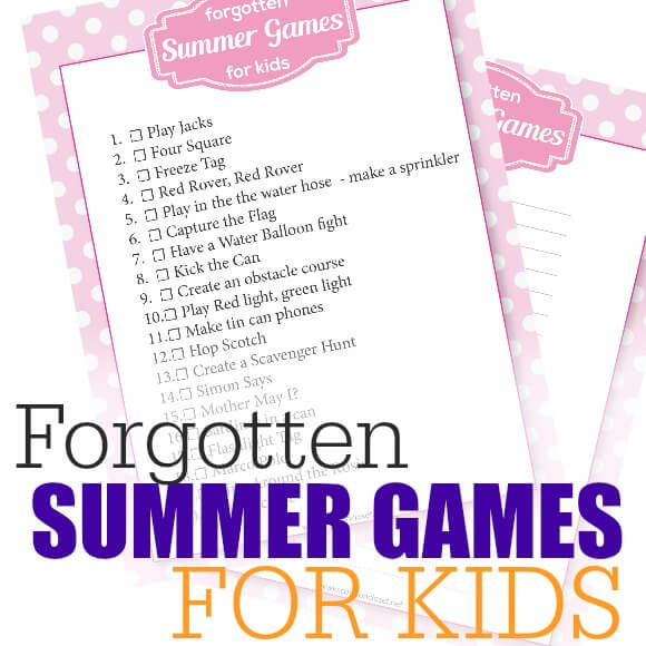 We have 20 forgotten summer games for kids that are fun. Choose from fun outdoor games for kids while others are indoor games for kids for those rainy days. We have 20 forgotten summer games for kids that are fun. Choose from fun outdoor games for kids while others are indoor games for kids for those rainy days.