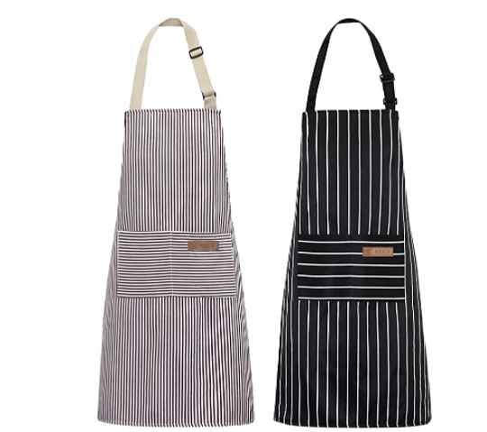 2 striped aprons