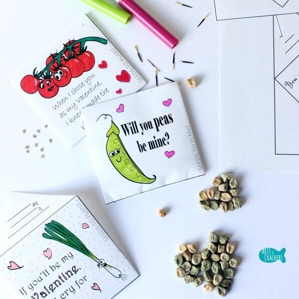 We have 25 free printable valentines day cards for kids sure to be a hit! 25 free printable valentines day cards that are easy and frugal to make at home. Seed packet valentine with seeds around it.