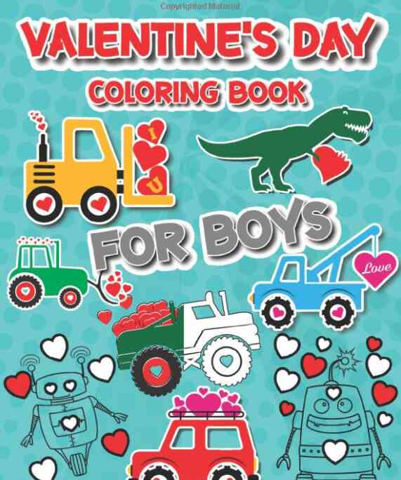 Valentine's Day coloring book for boys.