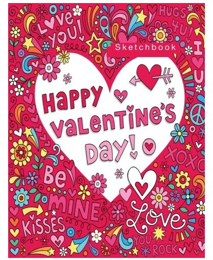 Happy Valentine's Day blank sketchbook.