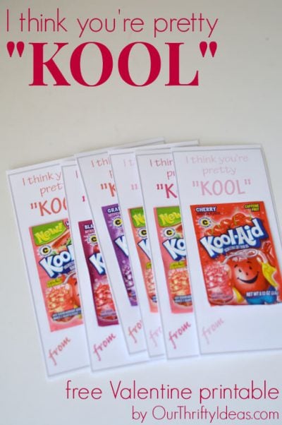 We have 25 free printable valentines day cards for kids sure to be a hit! 25 free printable valentines day cards that are easy and frugal to make at home. Kool Aid valentine ready to hand out.