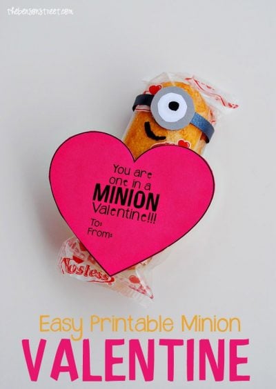 We have 25 free printable valentines day cards for kids sure to be a hit! 25 free printable valentines day cards that are easy and frugal to make at home. Minion printable with twinkie.