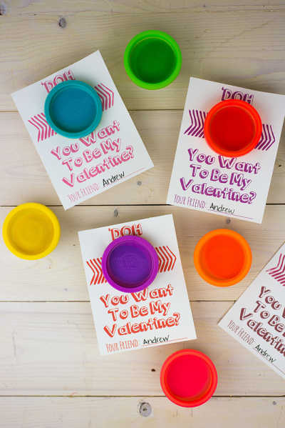 We have 25 free printable valentines day cards for kids sure to be a hit! 25 free printable valentines day cards that are easy and frugal to make at home. Play doh with valentine printable.