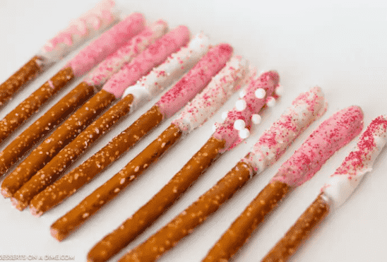 Pretzel rods with icing