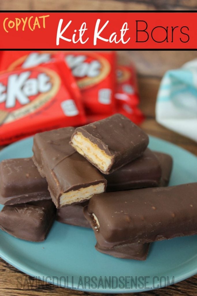 Here are over 50 quick and easy copycat recipes you will love. Try one of the best Copycat Restaurant recipes to make at home. Plus, save money! These are so delicious! Kit Kat bars on plate.