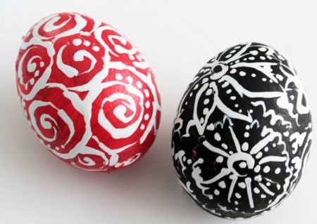 We have 25 Easter egg decorating ideas that are so easy and the kids will love. Gather the family together and make lots of sweet memories with these ideas. Art designed eggs with swirls.