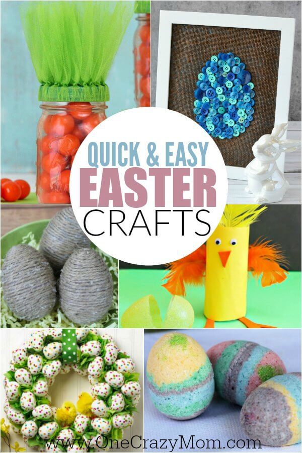 Try some of these quick and easy Easter crafts for kids. The ideas are endless and fun for the entire family. Find 20+ easy Easter crafts. Collage of Easter crafts.