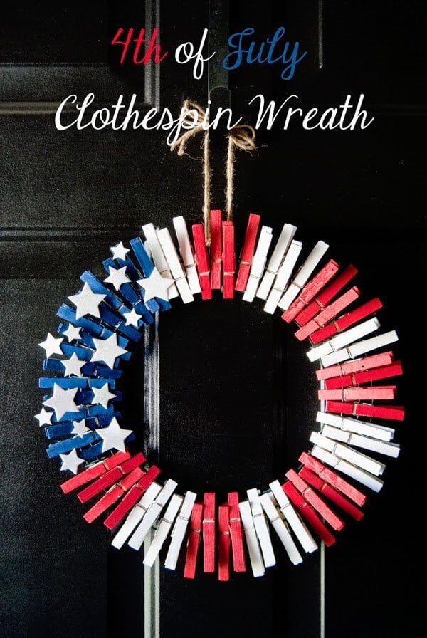 Take a look at these easy 4th of July Front Porch Ideas. Your house will be so festive with these 4th of July front porch decorating ideas. Patriotic front porch ideas for the 4th are simple and easy. Try these 4th of July decorations for the front porch. 12 Easy patriotic decorations for the porch you will love. Festive clothespin wreath.