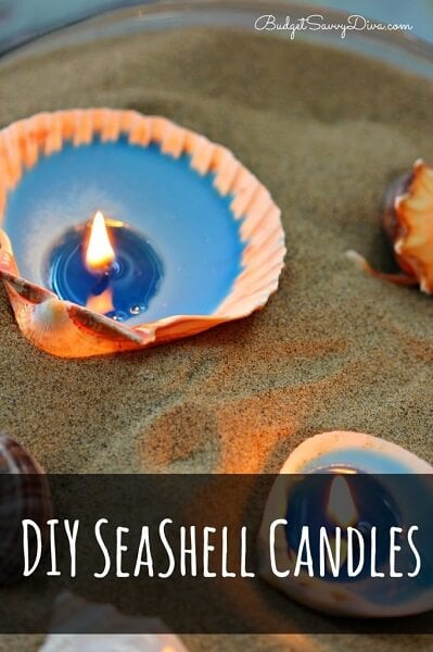 Summer is here and we have 25 adorable seashell crafts for kids. This is such a fun activity to keep the kids busy. Plus, seashells are inexpensive or free. Seashell candles in the sand.