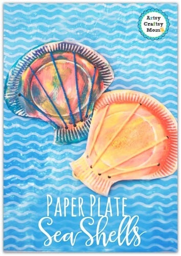 Summer is here and we have 25 adorable seashell crafts for kids. This is such a fun activity to keep the kids busy. Plus, seashells are inexpensive or free. Paper plate painted as a seashell.
