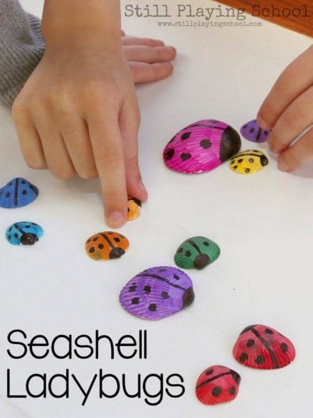 Summer is here and we have 25 adorable seashell crafts for kids. This is such a fun activity to keep the kids busy. Plus, seashells are inexpensive or free. Seashells painted as ladybugs.