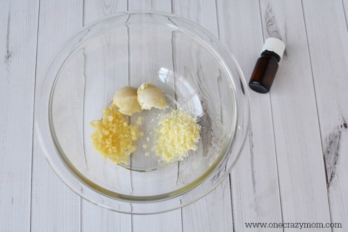Find out how to make homemade hand cream. This easy homemade hand cream is perfect for dry skin. You only need a small amount of Homemade hand cream for dry hands to work. Try DIY hand cream today. Bowl of ingredients for hand cream.