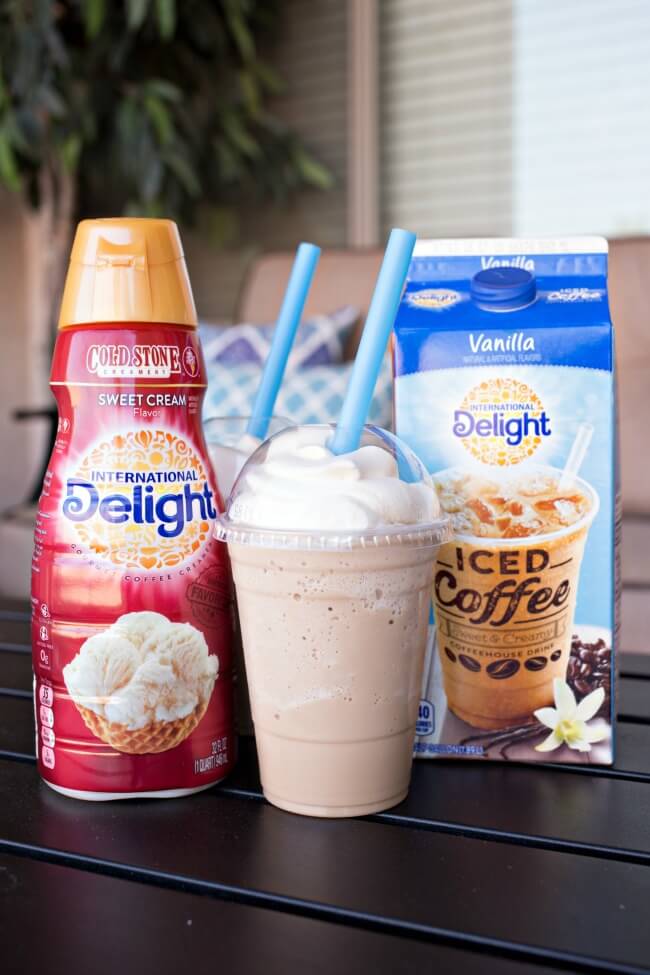 There is nothing like a cold drink in the summer. Whip up these kid friendly frozen drink recipes for a fun way to beat the heat. They are quick and easy! Frosted Coffee with whipped cream.