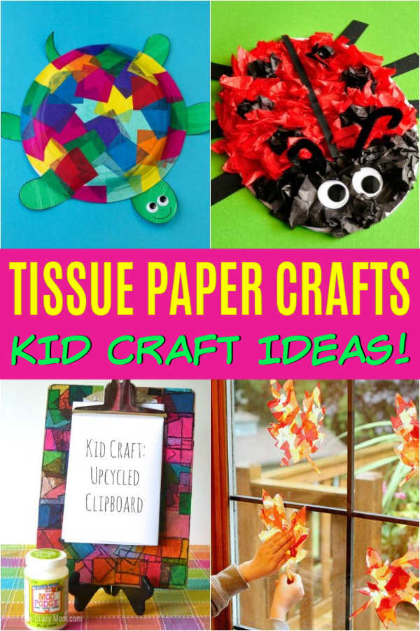 Put all that leftover tissue paper from parties to use with these tissue paper crafts for kids. We have 20+ creative ideas that kids will love! From easy stained glass to rainbows and great spring and summer crafts, this list includes fun tissue paper crafts for everyone! #onecrazymom #tissuepapercrafts #easycraftideas Put all that leftover tissue paper from parties to use with these tissue paper crafts for kids. We have 20+ creative ideas that kids will love! From easy stained glass to rainbows and great spring and summer crafts, this list includes fun tissue paper crafts for everyone! #onecrazymom #tissuepapercrafts #easycraftideas