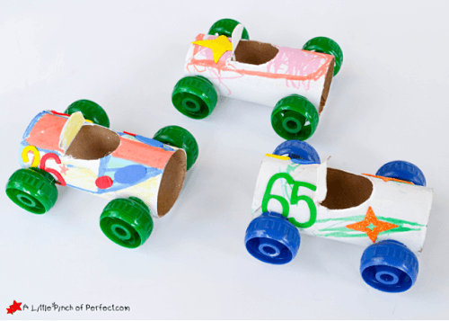 Get creative and use what you already have at home! Make these toilet paper crafts for kids. 20 toilet paper roll crafts that are so fun to make. Car craft ready to play with.