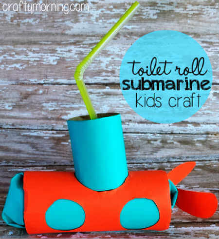 Get creative and use what you already have at home! Make these toilet paper crafts for kids. 20 toilet paper roll crafts that are so fun to make. Submarine craft with straw.