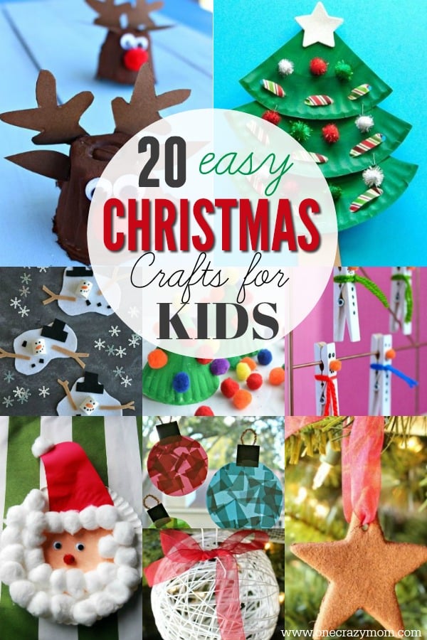 Find Easy Christmas Crafts for kids that are easy to do. They will love these Christmas crafts for kids. 20 Christmas craft ideas for kids that are frugal and great for gifts or ornaments. These fun projects are great for toddlers and older kids too. Perfect for school or for Christmas decorations! #onecrazymom #christmascrafts #kidcrafts Find Easy Christmas Crafts for kids that are easy to do. They will love these Christmas crafts for kids. 20 Christmas craft ideas for kids that are frugal and great for gifts or ornaments. These fun projects are great for toddlers and older kids too. Perfect for school or for Christmas decorations! #onecrazymom #christmascrafts #kidcrafts