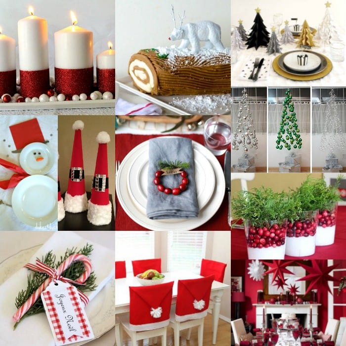 Create Christmas table top decorations with these easy ideas. 15 DIY Christmas table decorations anyone can make. Simple Christmas table decoration ideas. Create Christmas table top decorations with these easy ideas. 15 DIY Christmas table decorations anyone can make. Simple Christmas table decoration ideas.