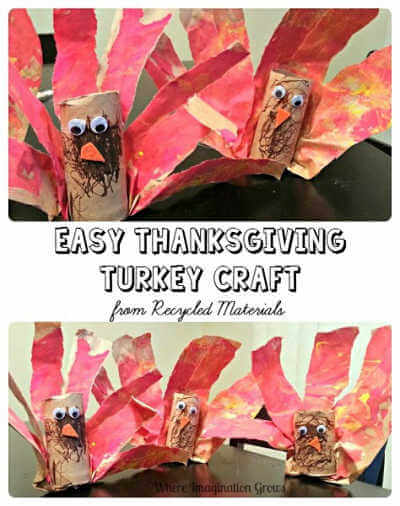 The kids will have a blast wiith these fun and easy Thanksgiving crafts for toddlers. 20 easy Thanksgiving crafts for toddlers they will love. Handprint turkey craft arranged to display.
