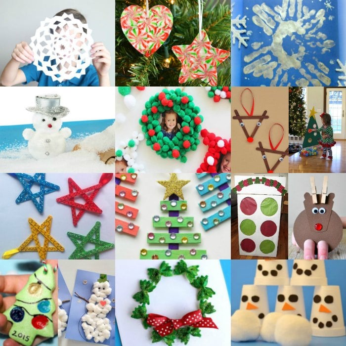 Find Easy Christmas ideas for families here. 20 Fun Christmas activities ideas for kids or toddlers from crafts to games that kids will love. Christmas activities to keep them busy. These are perfect for the classroom too! #onecrazymom #christmasactivities #kidactivities Collage of Christmas gifts.