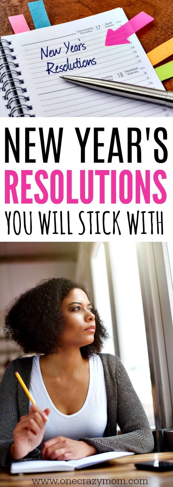 Find New Years Resolution ideas to get the year started right! 5 New Year Resolution Ideas you can keep. New Years Resolutions Ideas for the new year. Planner with a note for resolutions.