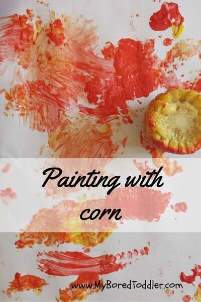 The kids will have a blast wiith these fun and easy Thanksgiving crafts for toddlers. 20 easy Thanksgiving crafts for toddlers they will love. Painting with corn.