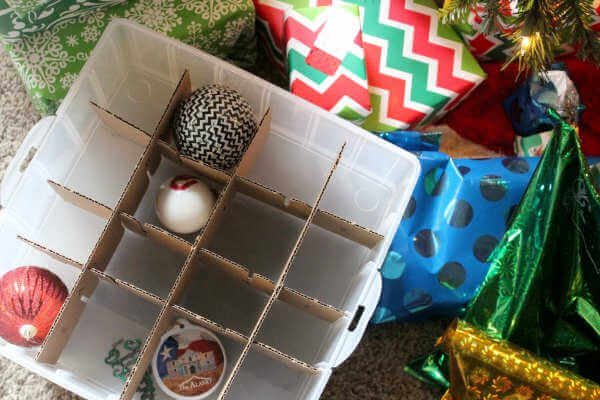 We have 25 easy Christmas storage ideas. Get everything organized with these Christmas decoration storage ideas that are creative and budget friendly Storage container with ornaments.
