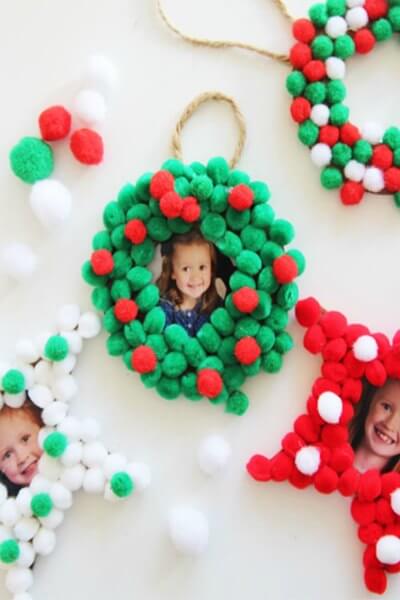 Find Easy Christmas ideas for families here. 20 Fun Christmas activities ideas for kids or toddlers from crafts to games that kids will love. Christmas activities to keep them busy. These are perfect for the classroom too! #onecrazymom #christmasactivities #kidactivities Pom Pom ornament for Christmas tree.